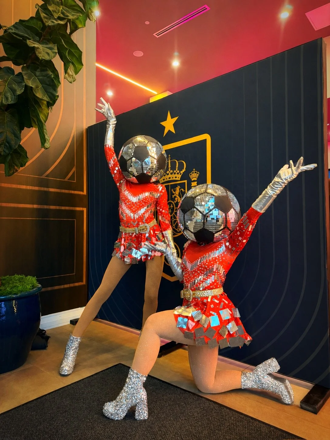 Soccer Ball head Pieces performers dancers