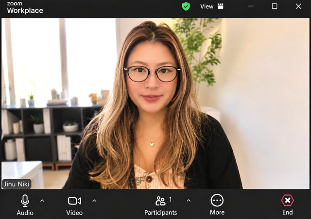 Client view of a session with Jinu Niki for therapy