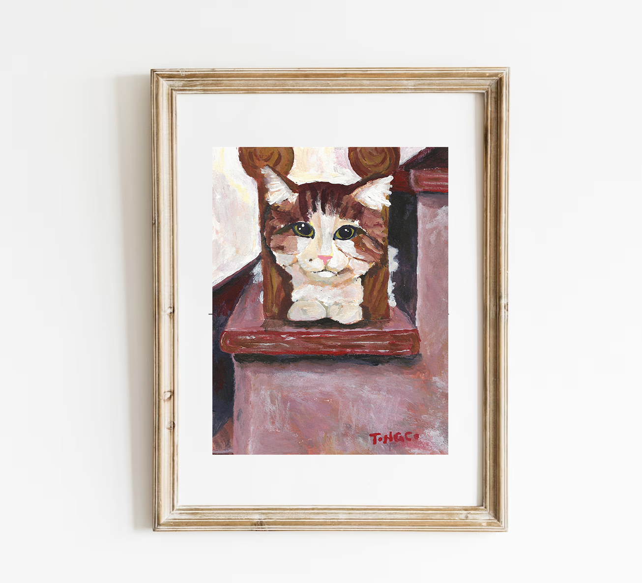 6x8" "Cat on a Staircase"