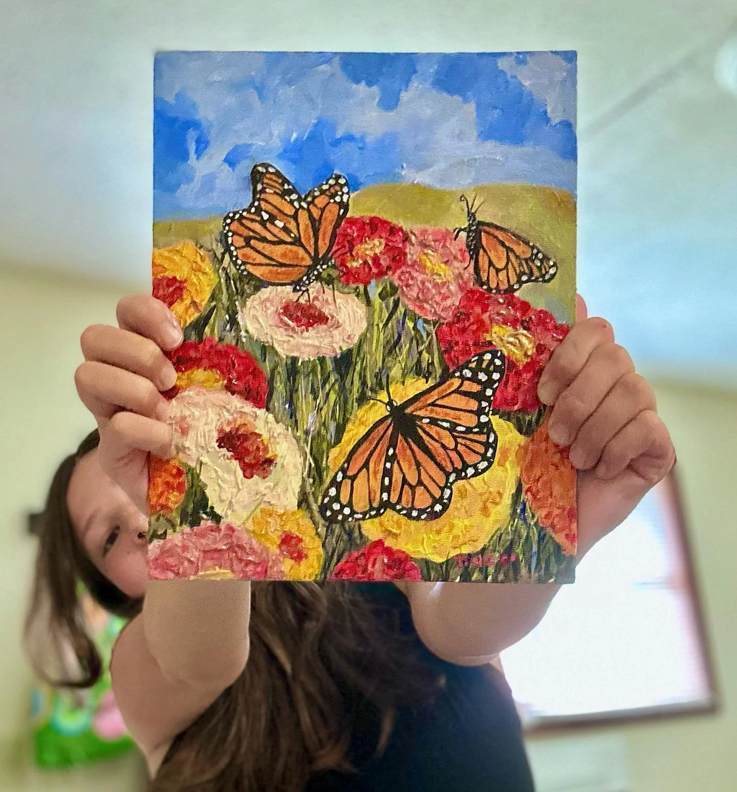 Just finished a monarch painting Comission for @beckyhausman as a bright gift to give to her husband :)!. It was such a fun little painting!!! 

Monarch butterflies are such a symbol of transformation and hope. They stand for appreciating life and fi