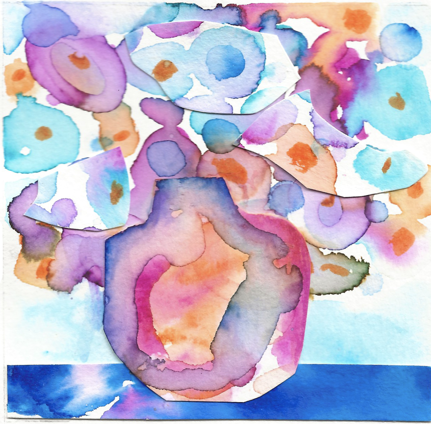 Whimsical Ink Flower Painting
