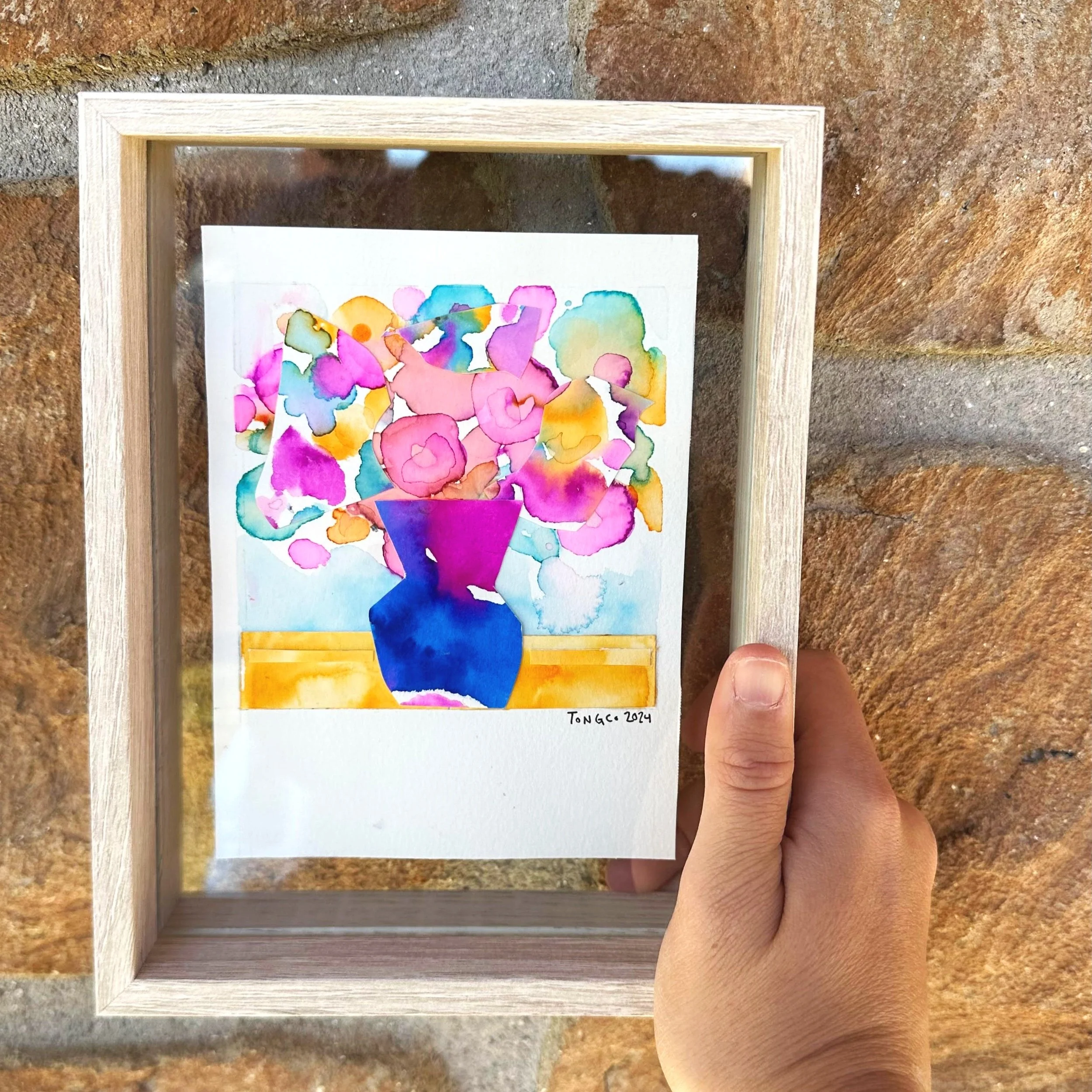 Whimsical Abstract Flowers in Vase