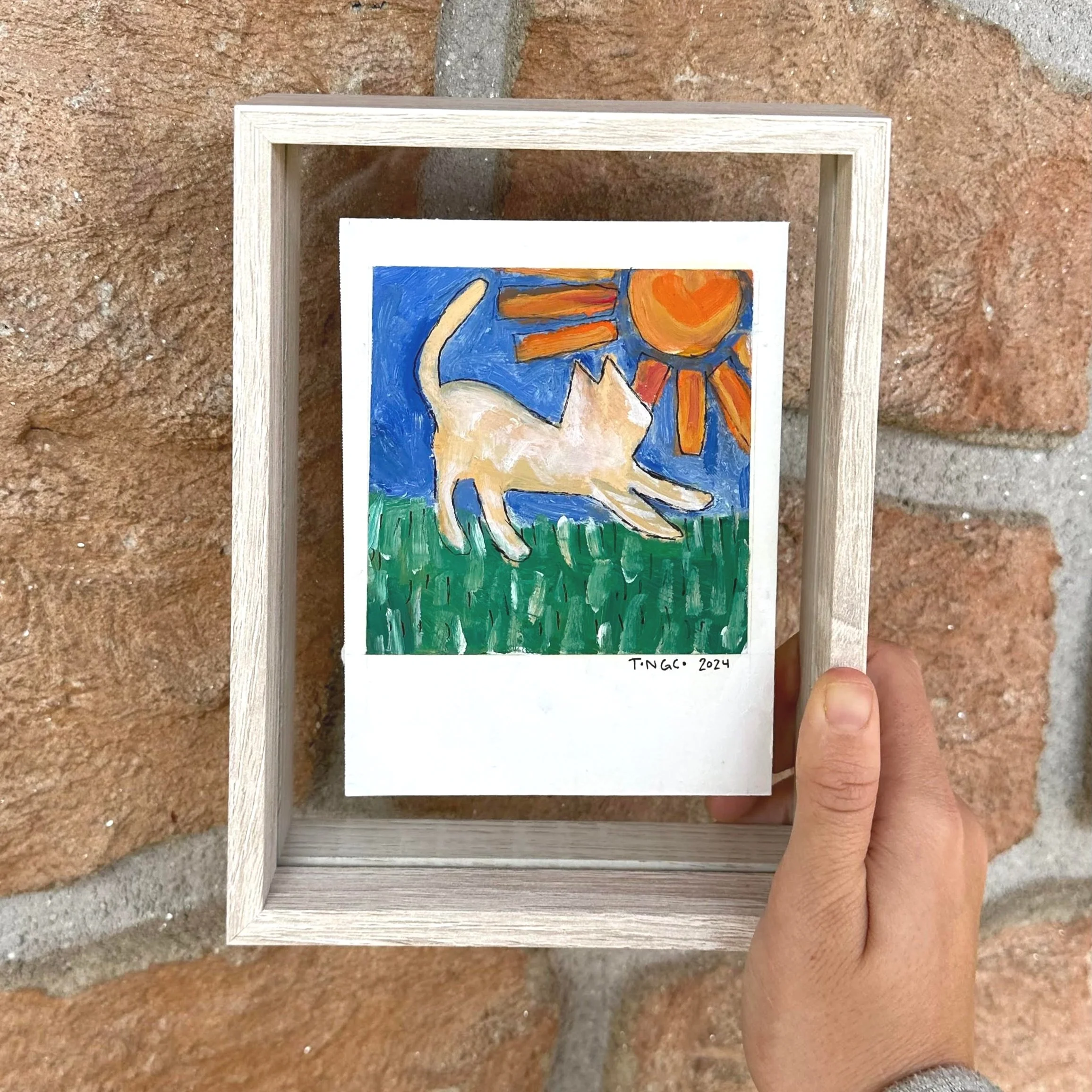 Modern Cat Jumping with the Sun