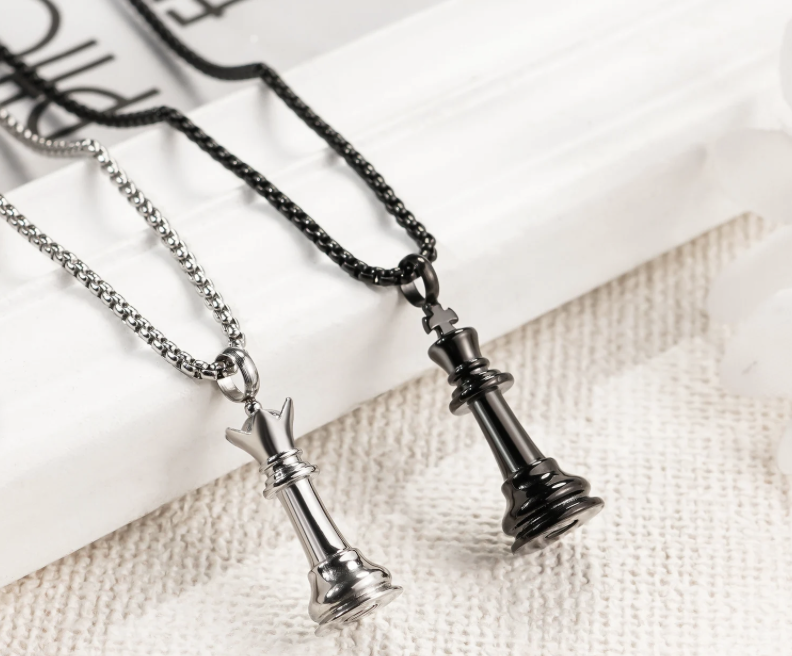 King x Queen Chess Urn Pendant