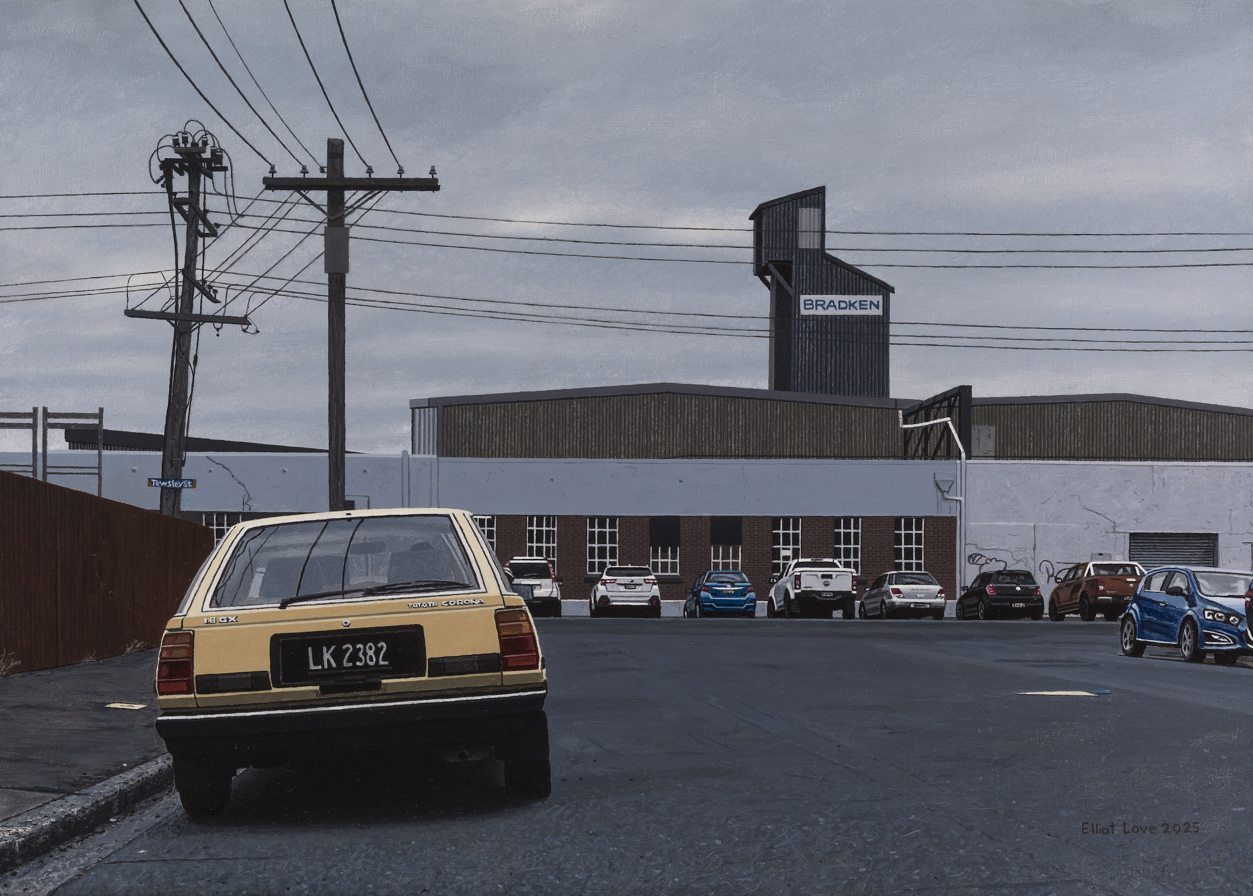   Yellow Corona // Dunedin Wharf     Acrylic on canvas   250mm x 350mm