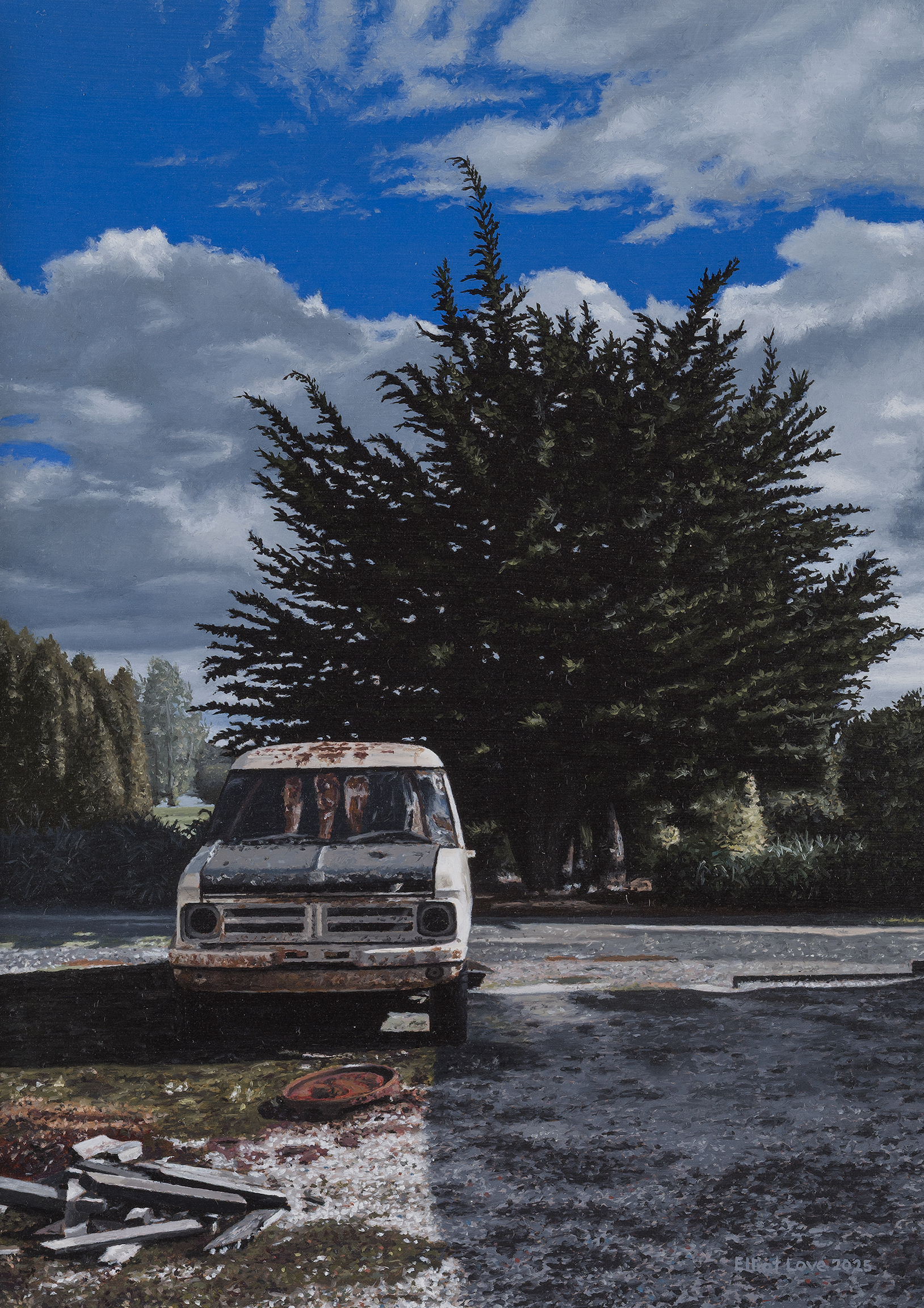   Bedford Wreck // Kaitangata     Oil on panel   210mm x 148mm