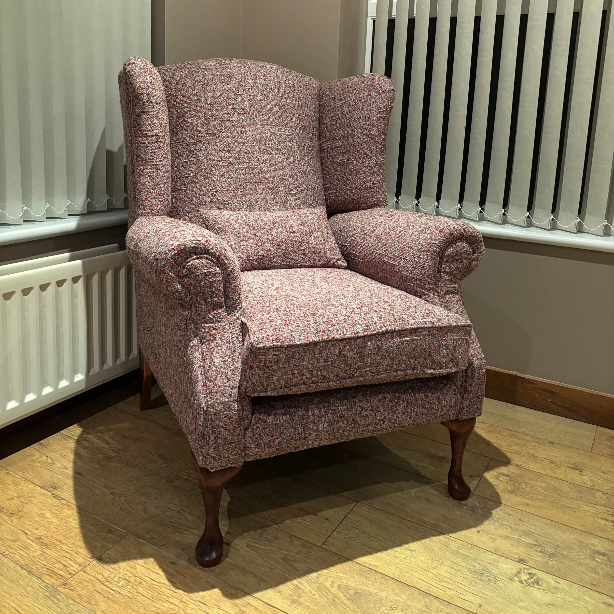 winged back armchair