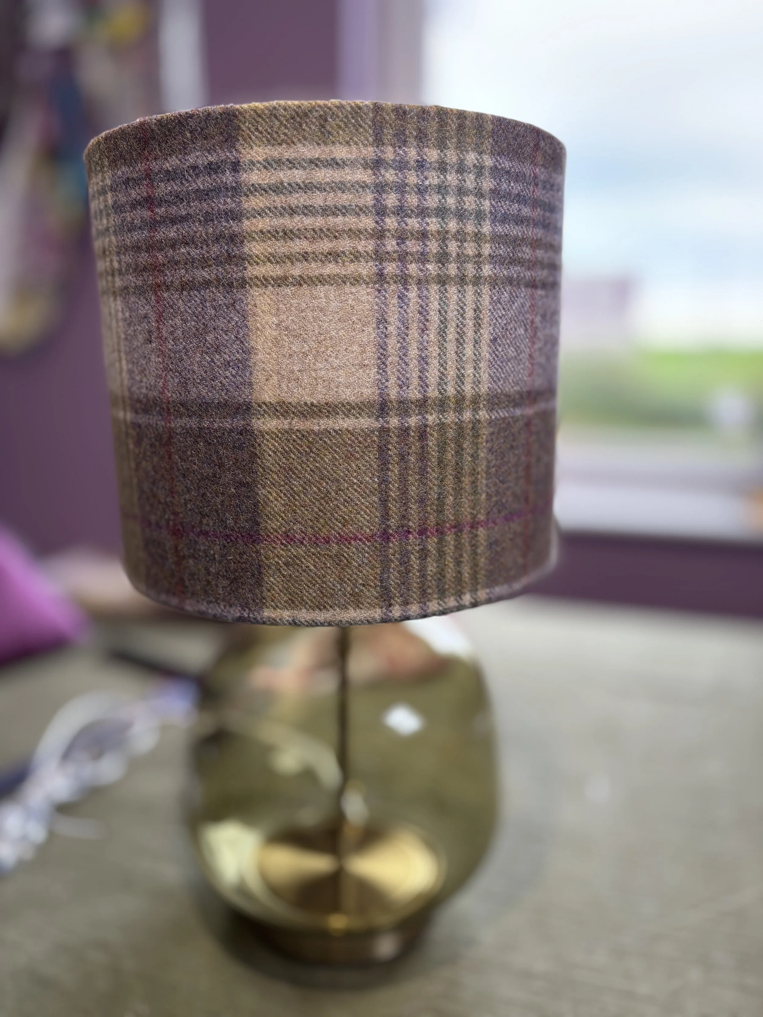 tartan wool lampshade Moon fabric