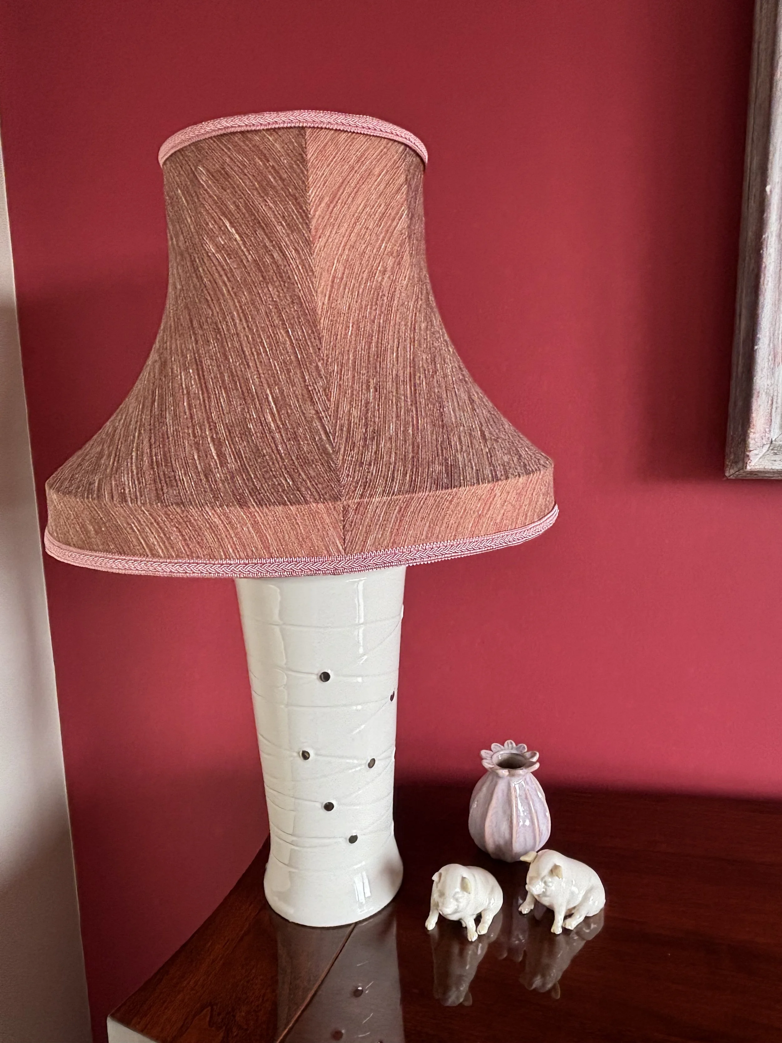 bowed galley hand-stitched revamped lampshade