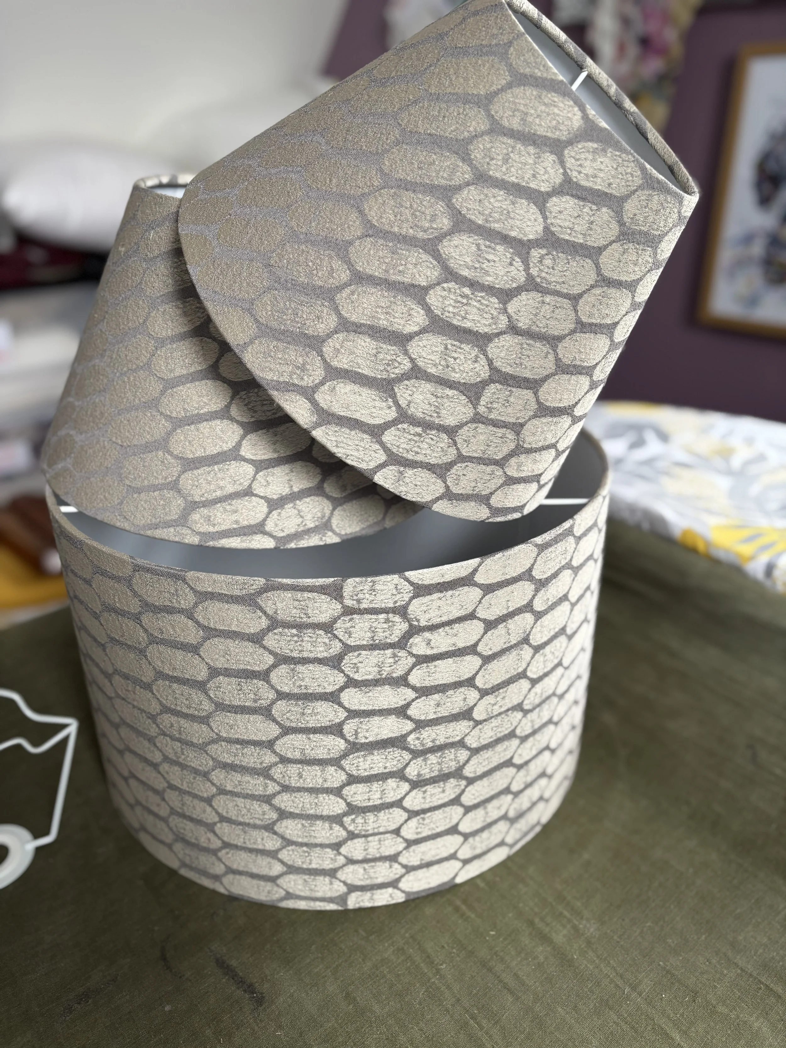 conical drum shaped lampshades