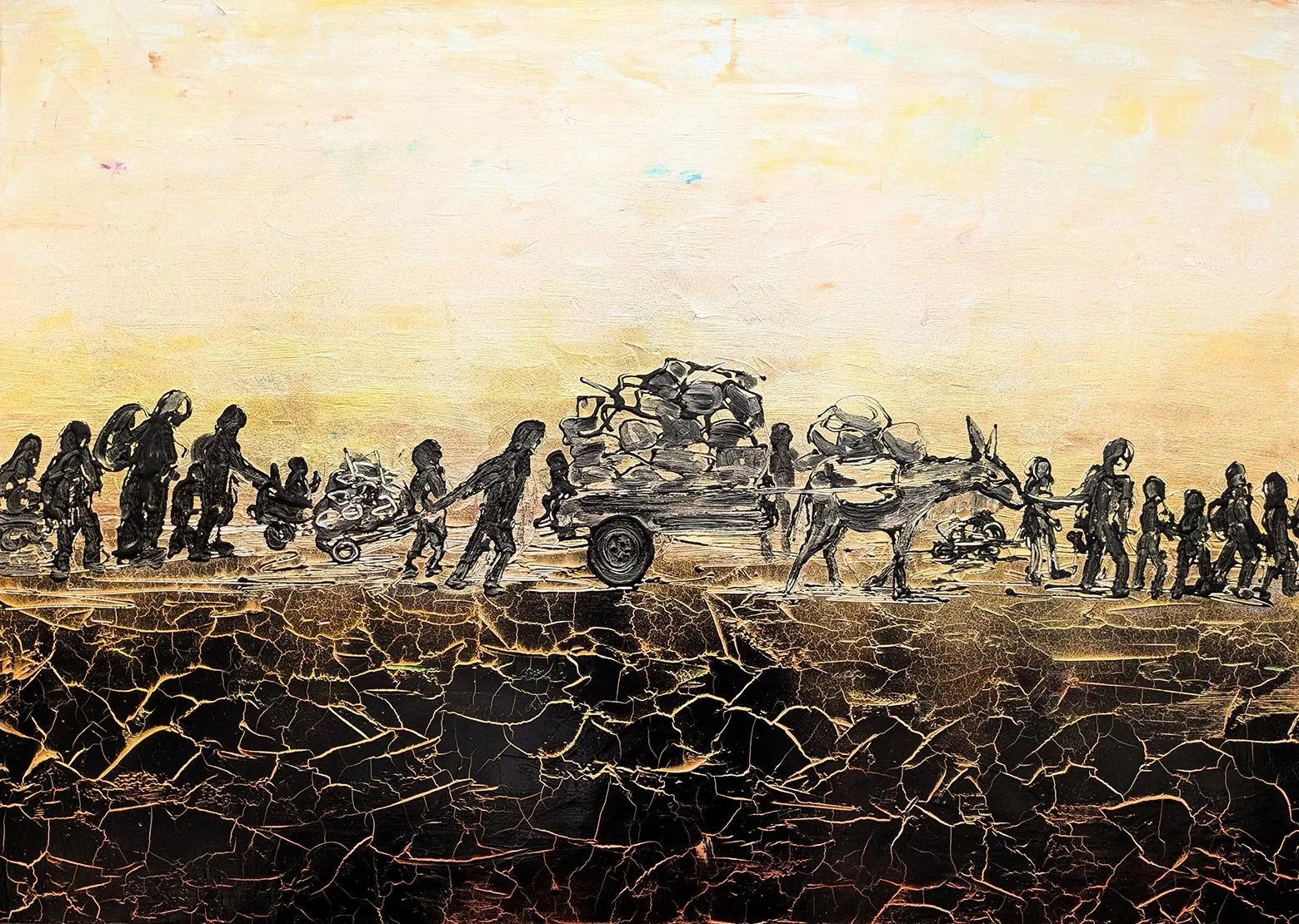 Safe Area, 100 x 70 cm, Mixed media on canvas, 2025