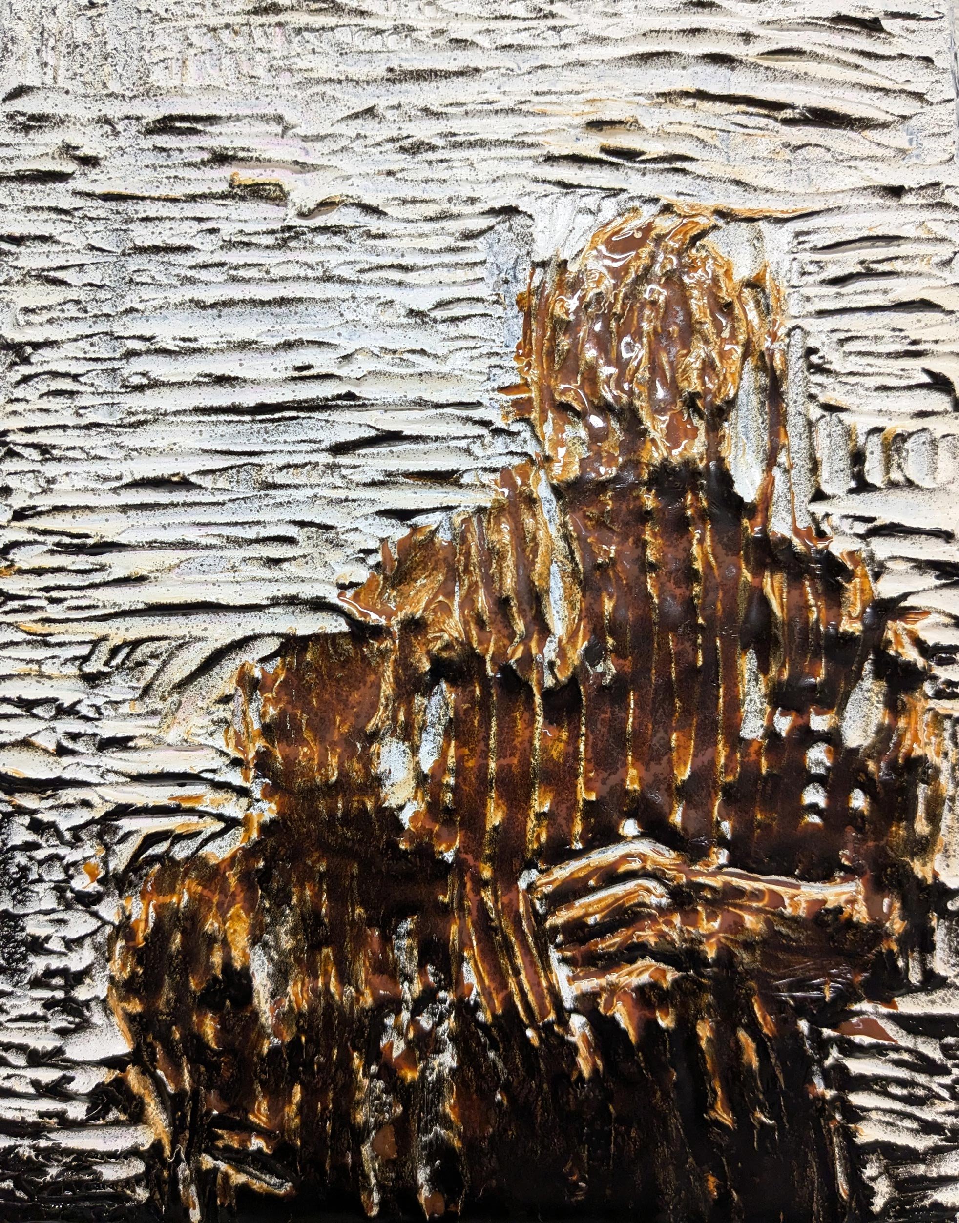 Safe Area, 18 x 25 cm, Mixed media on cardboard, 2026