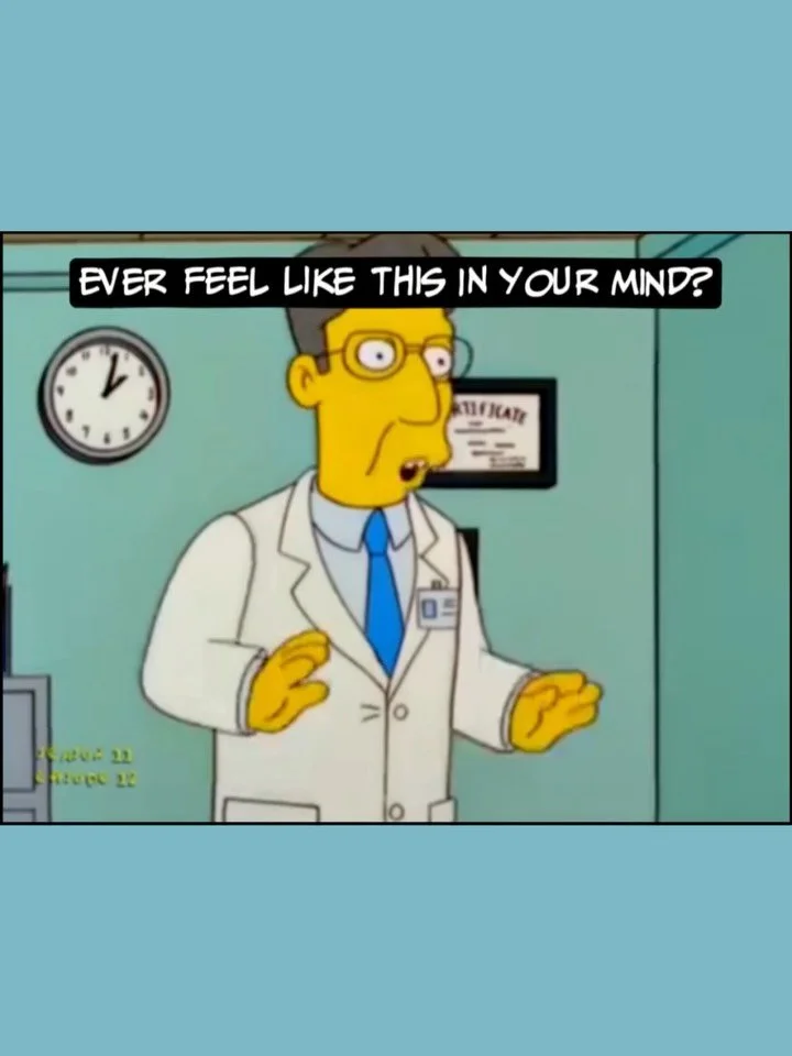 When I was listening to a client the other day describe the tension building in his head, we realized what he was experiencing was an onslaught of too many parts trying to speak at the same time. It instantly reminded me of this classic Simpsons mome