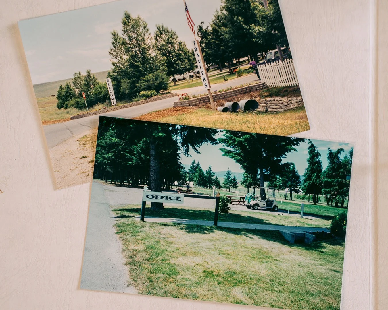 Pictures from 2000 show the original grounds of the park from the entrance and office areas.
