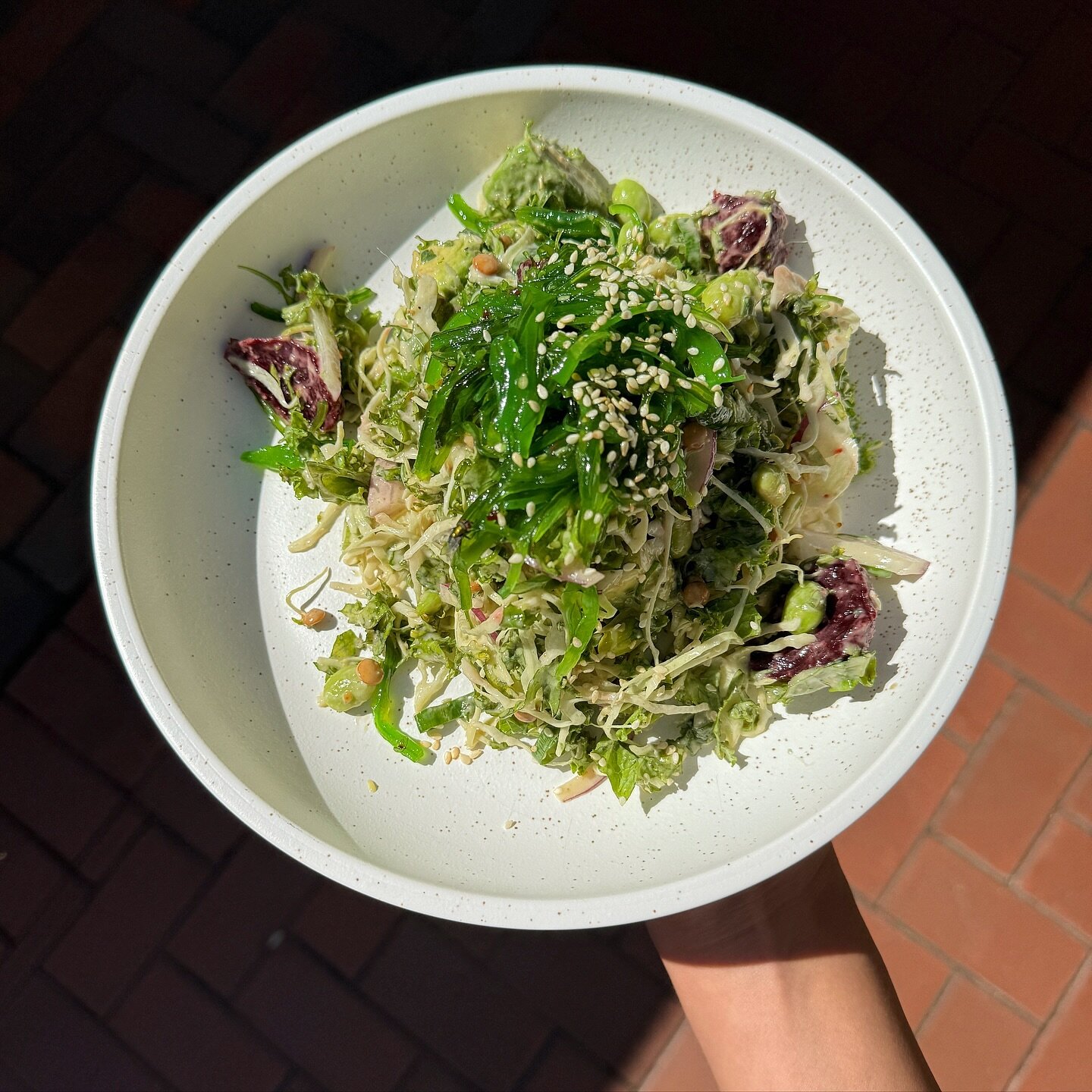 Have you tried our Nourish Bowl ?

Shredded Kale &bull; cabbage &bull; beetroot &bull; avocado &bull;crispy shallots &bull;roasted sesame seeds &bull; edamame &bull; red onion &bull; seaweed salad and soy ginger dressing.