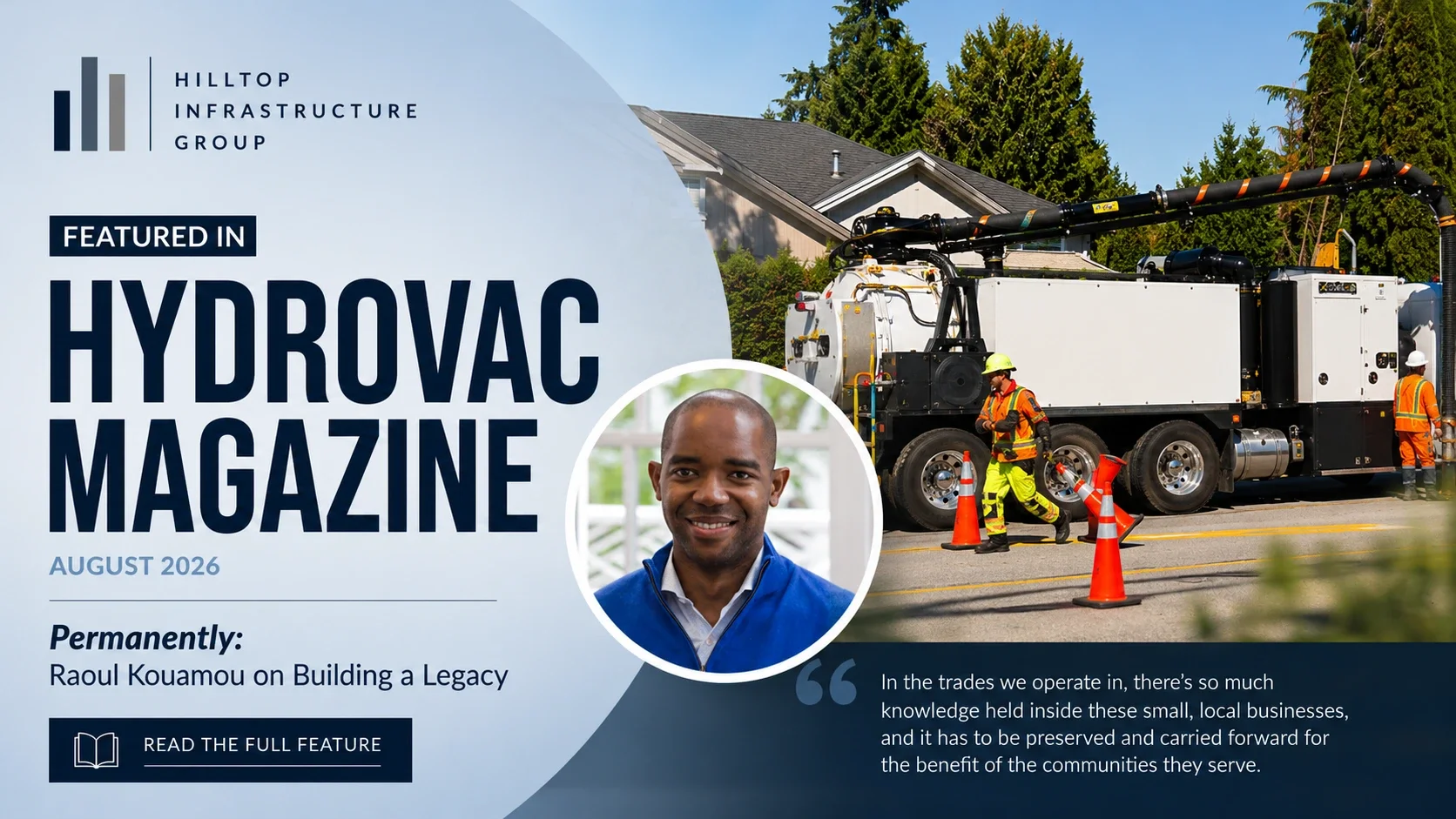 Raoul Kouamou Featured in HydroVac Magazine: Building a Legacy Through Essential Infrastructure