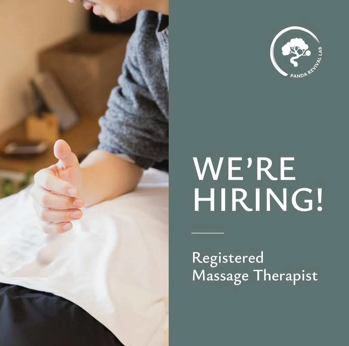 📣 WE&rsquo;RE HIRING RMTs &mdash; New Grads Welcome! (Full-Time + Part-Time)

Are you a passionate Registered Massage Therapist looking to grow your practice inside a supportive, multidisciplinary clinic?
Panda Revival Lab is expanding and looking f