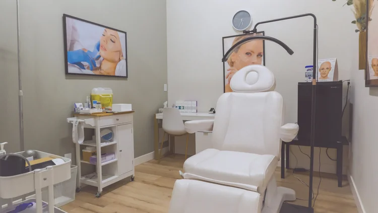 Aesthetics treatment room at Panda Revival Lab in Surrey