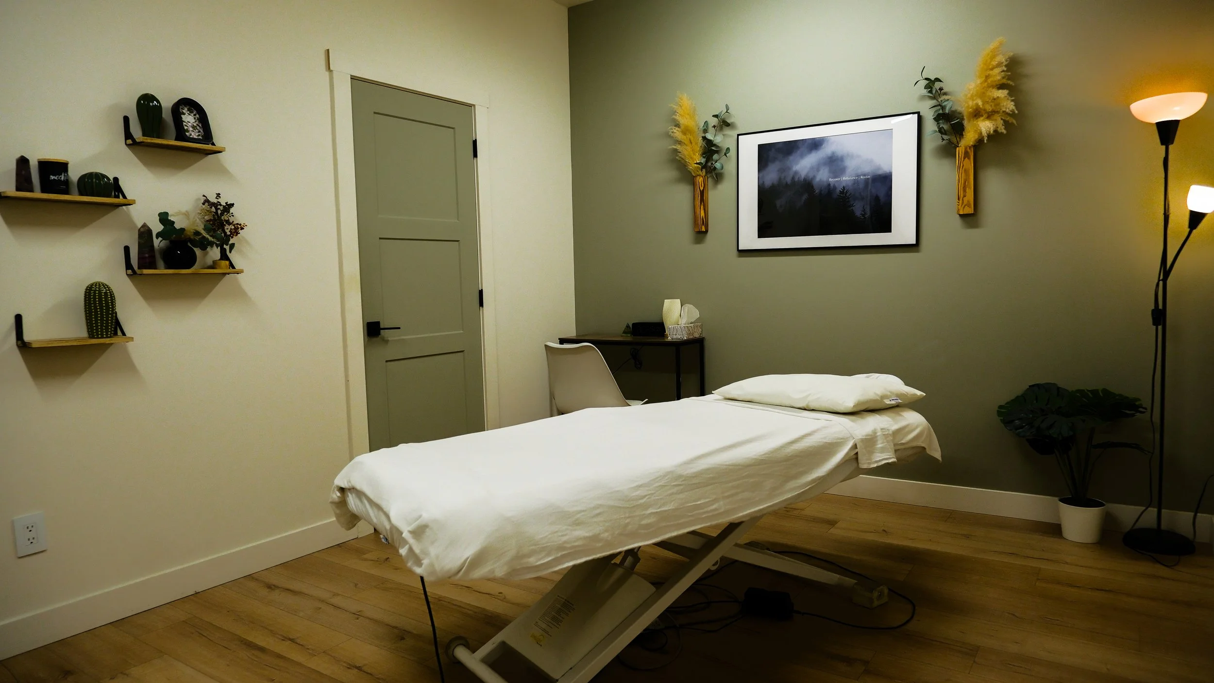 Private massage and treatment room at Panda Revival Lab in Fraser Heights, Surrey