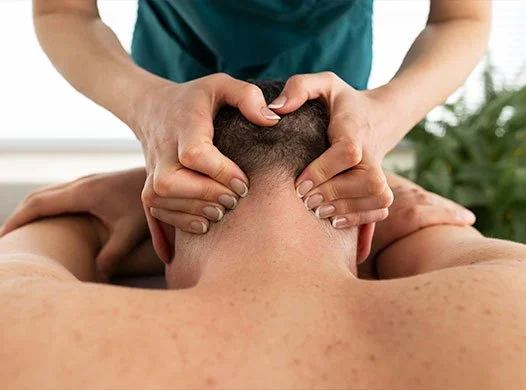 Head and neck massage therapy at Panda Revival Lab in Surrey