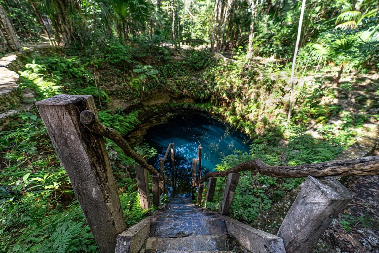 Semi open cave Cenote Maravilla