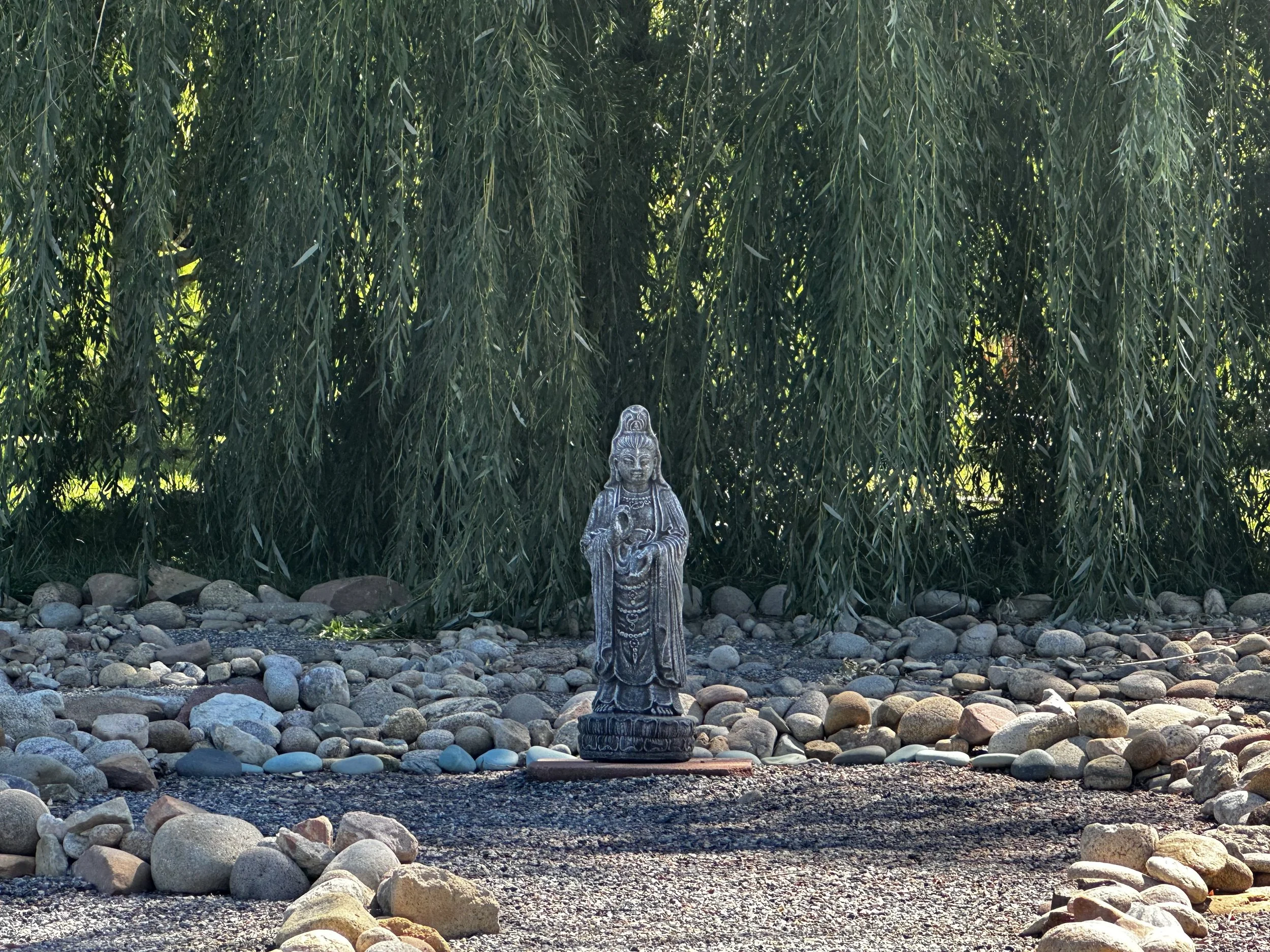 Willow Farm labyrinth statue.jpeg