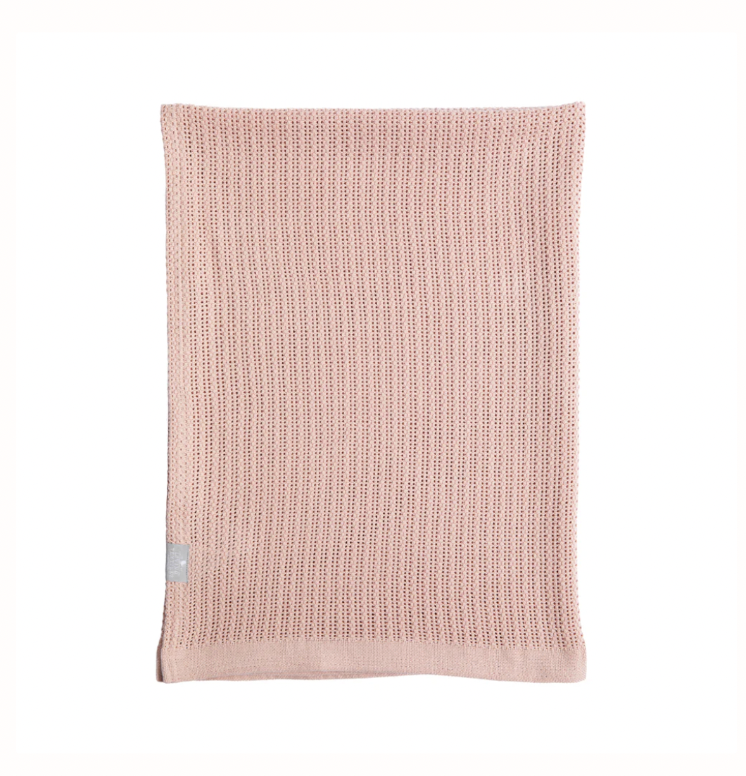 Living Textiles Cotton Cellular Blanket - Dusty Pink