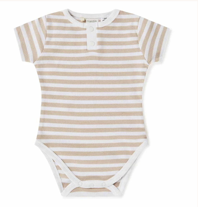 Snuggle Hunny Pebble Stripe Short Sleeve Bodysuit