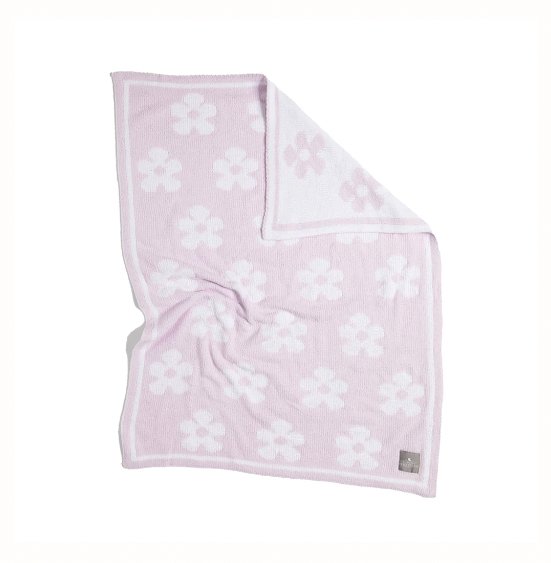 Living Textiles Chenille Blanket - Purple Flowers
