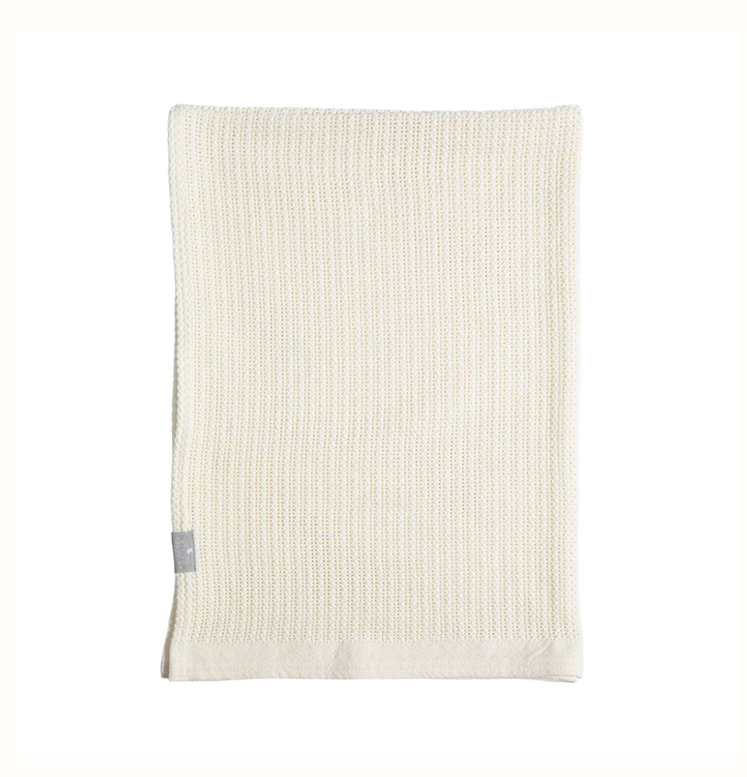 Living Textiles Cotton Cellular Blanket - Natural