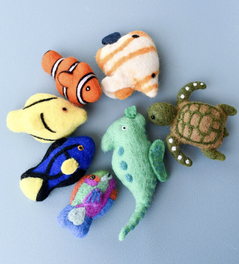 Tara Treasures - Felt Coral Reef Fish Toys Set