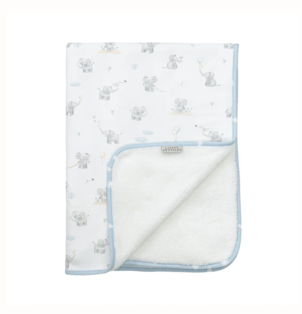 Living Textiles Sherpa Blanket - Elephant Playtime