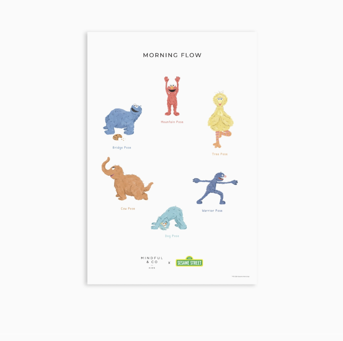 Double-Sided Sesame Street Yoga Poster
