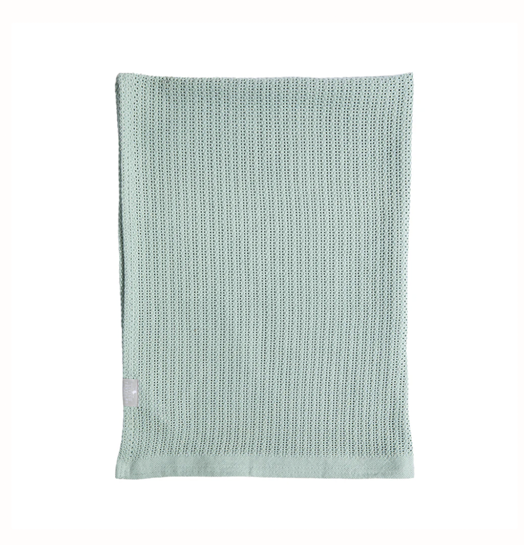 Living Textiles Cotton Cellular Blanket - Sage