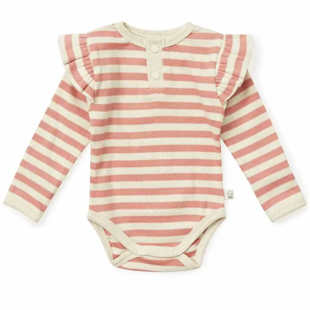 Snuggle Hunny Rose Stripe Long Sleeve Organic Bodysuit