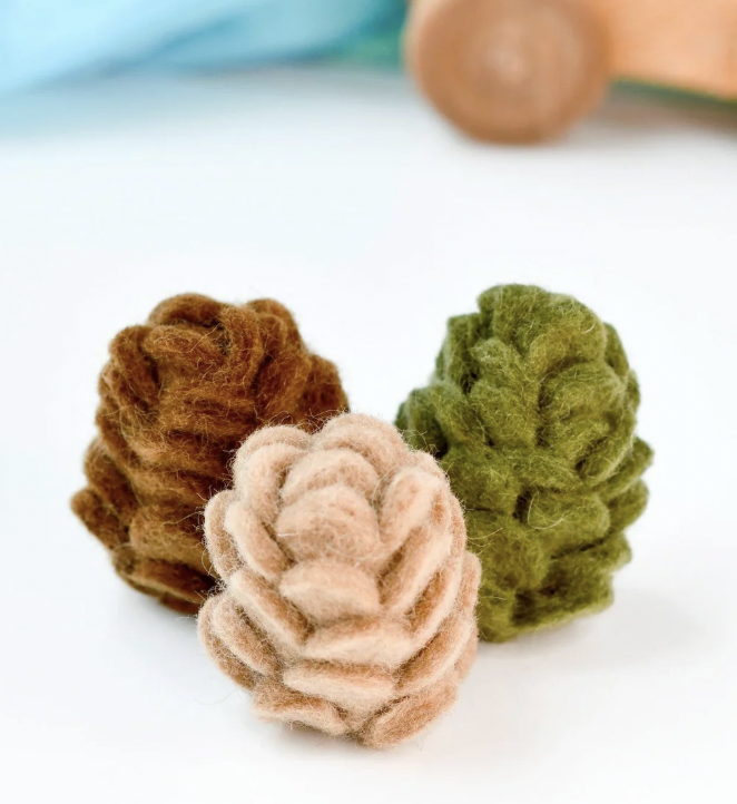 Tara Treasures - Felt Pinecones, Set of 3