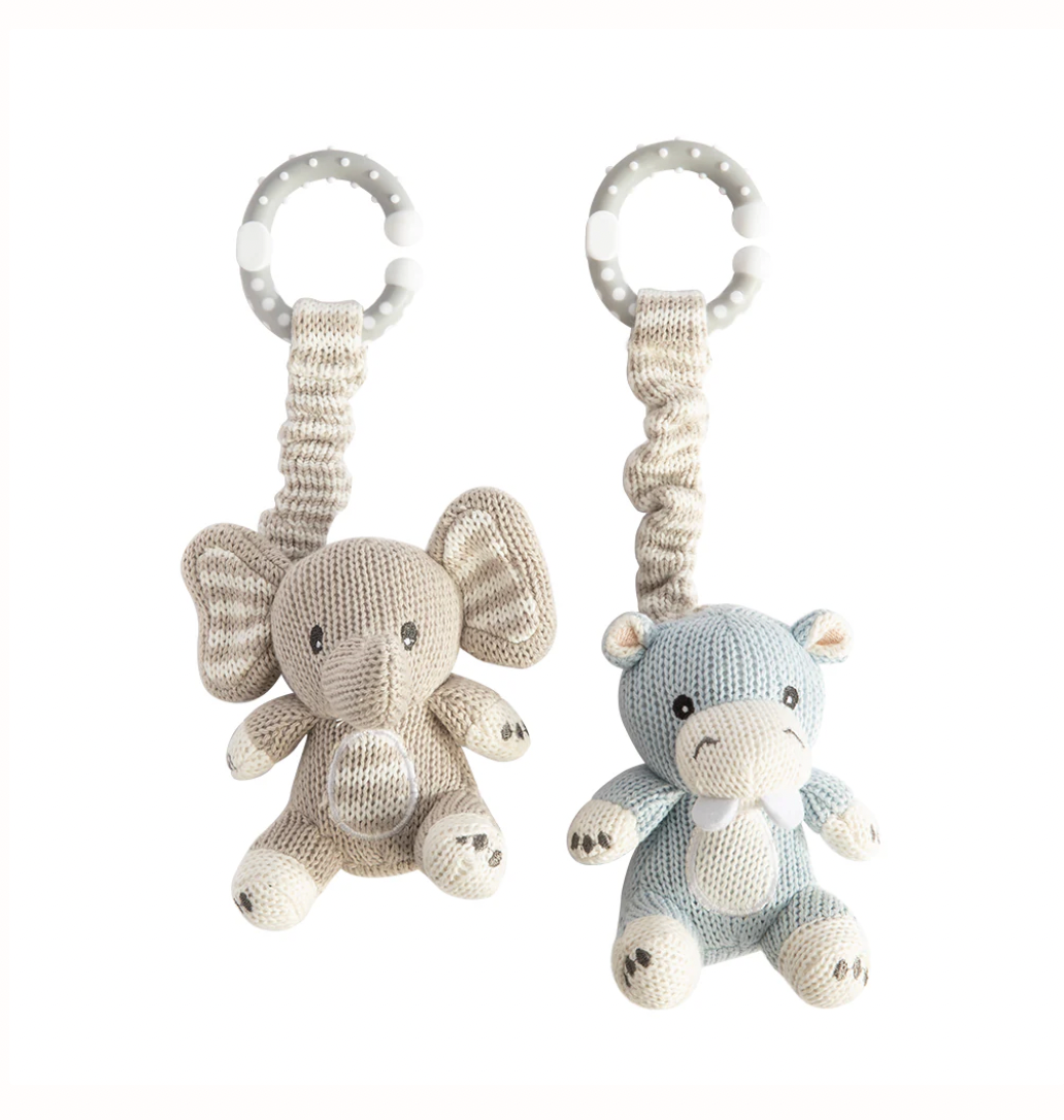 Elephant & Hippo - Pram / Playgym Toys
