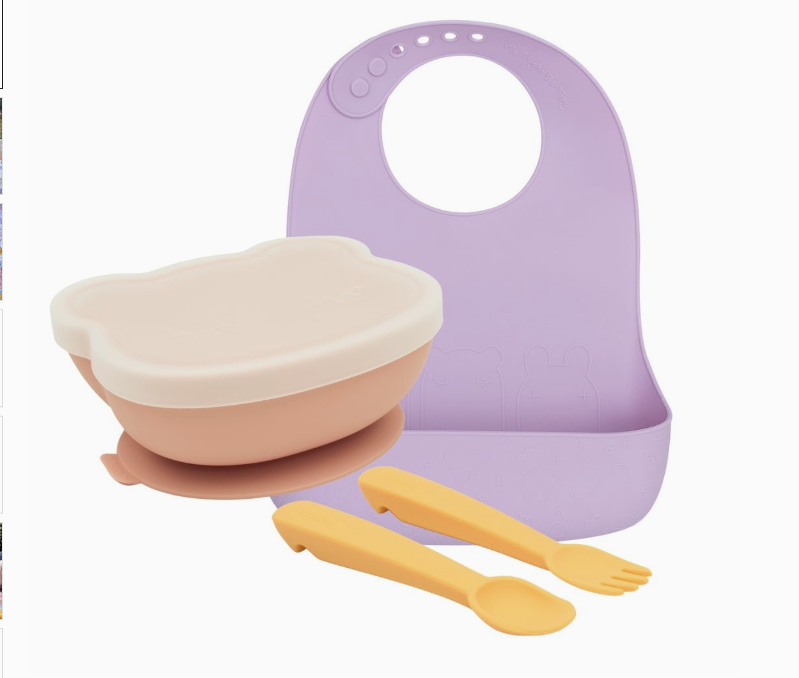 Baby Feeding Set - Stickie Bowl, Bib & Feedie Fork & Spoon