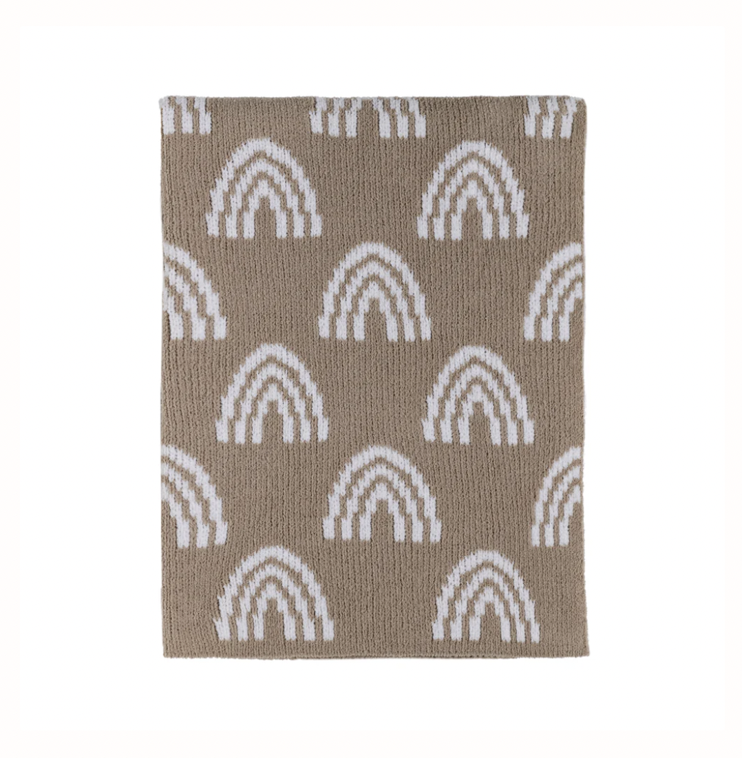 Living Textiles Chenille Blanket - Rainbow Taupe