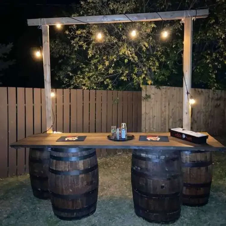 Rustic Barrel Bar