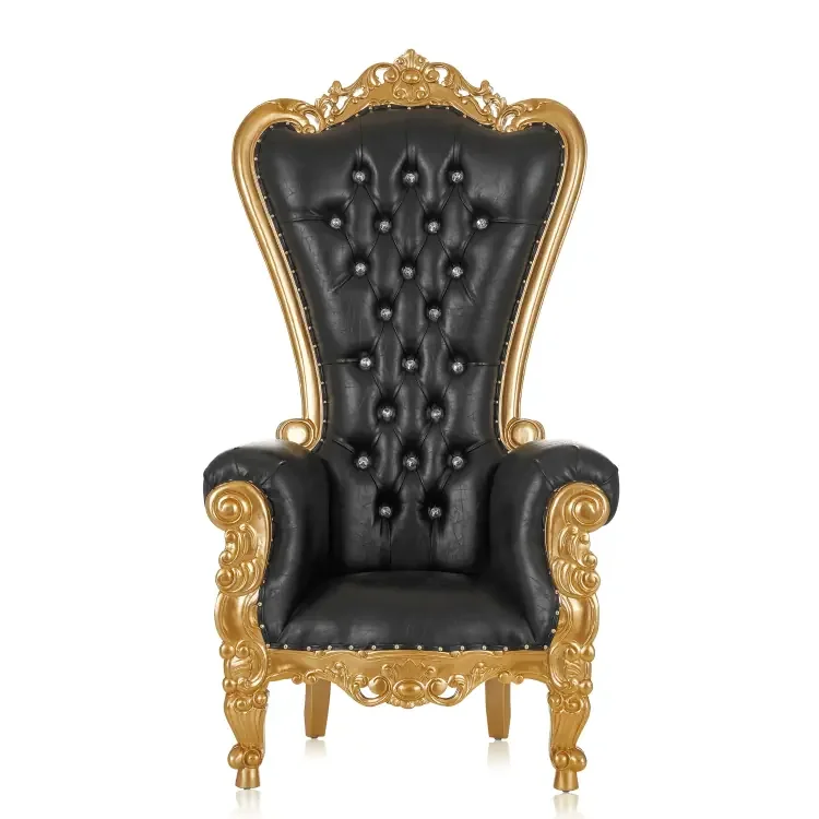 Black and Gold Throne Chair