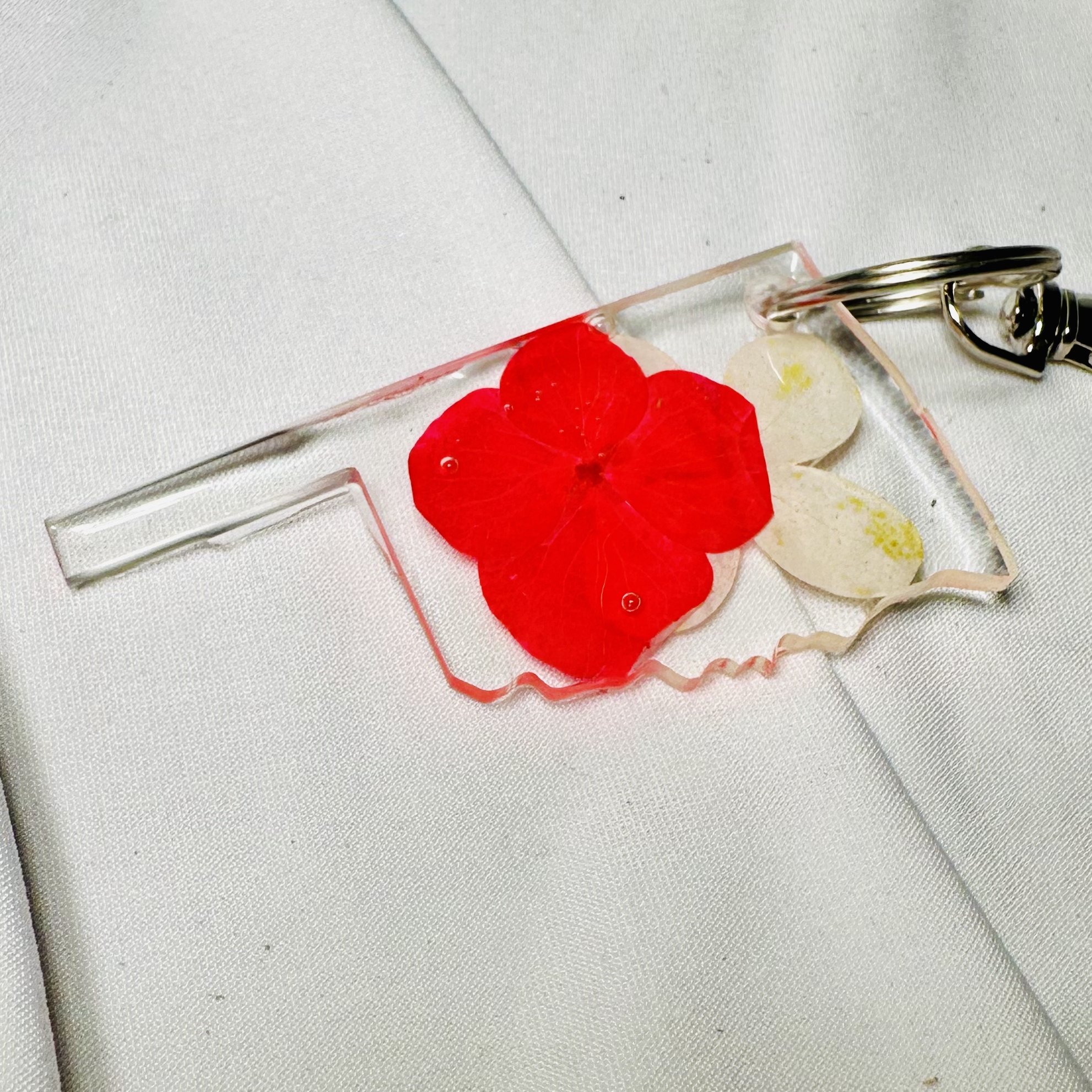Oklahoma Floral Keychain