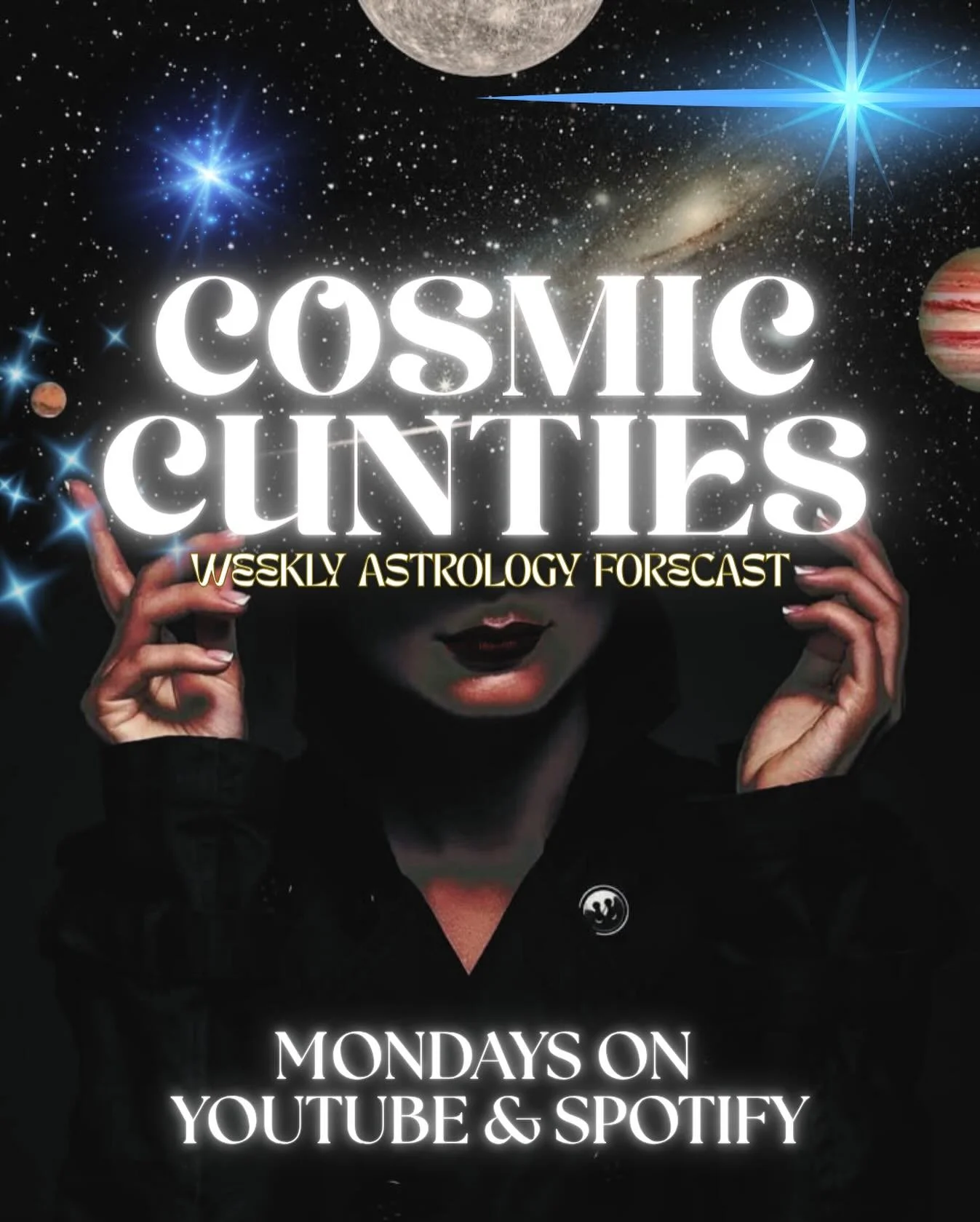 🤩 A LIL REFRESH AND REMINDER THAT COSMIC CUNTIES IS ON YOUTUBE &amp; SPOTIFY! 🤩

Your favorite weekly astrology energy forecast is recorded and posted on Mondays! 

Come conjure to learn what is happening each week energetically and how these trans