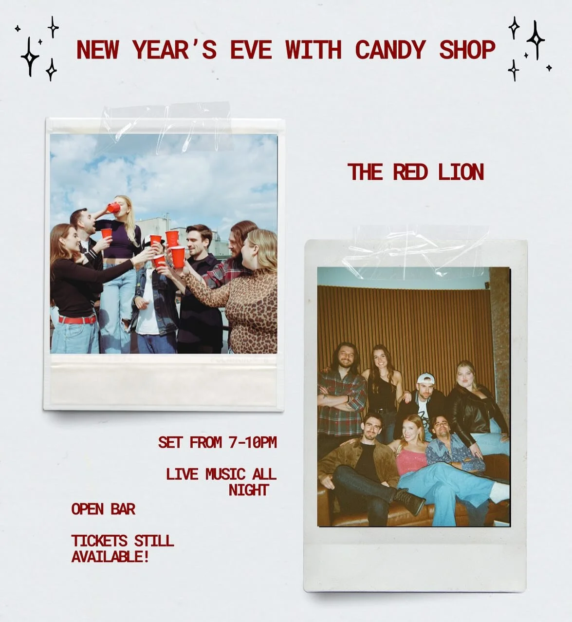 What&rsquo;s the best way to ring in the New Year? With us and an open bar, obviously!!

Catch us at our home base, The Red Lion, 7&ndash;10pm (but the party goes all night long, baby!)

Tickets still up for grabs&hellip; snag &rsquo;em while you can