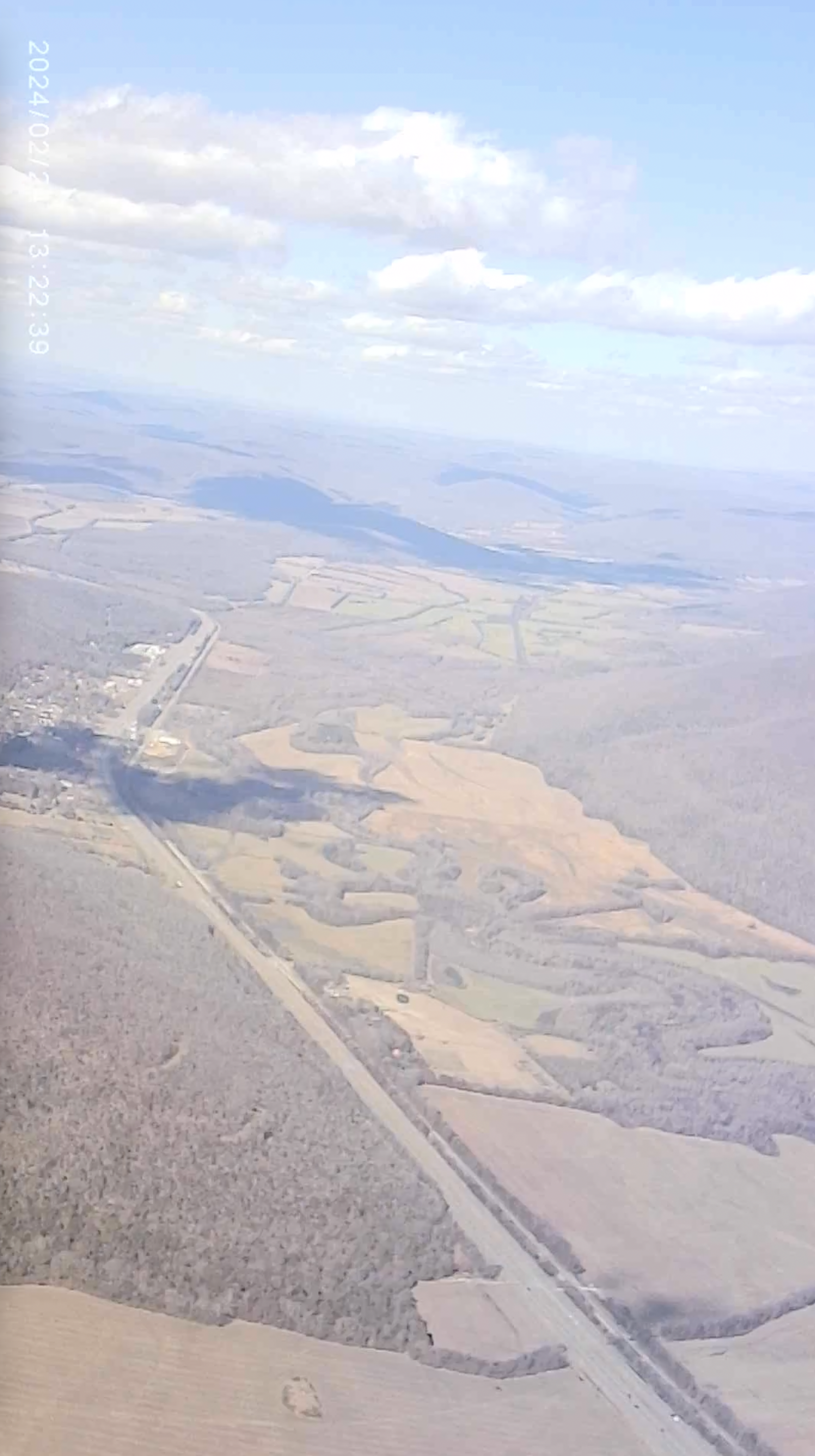 View from Harrier 1 on its third flight