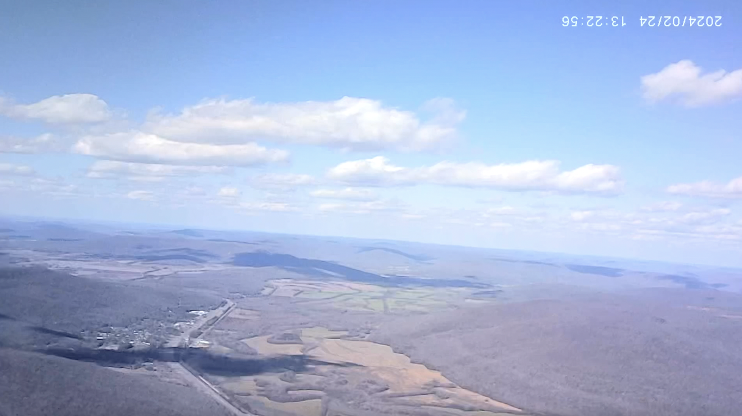 View from Harrier 1 on its third flight