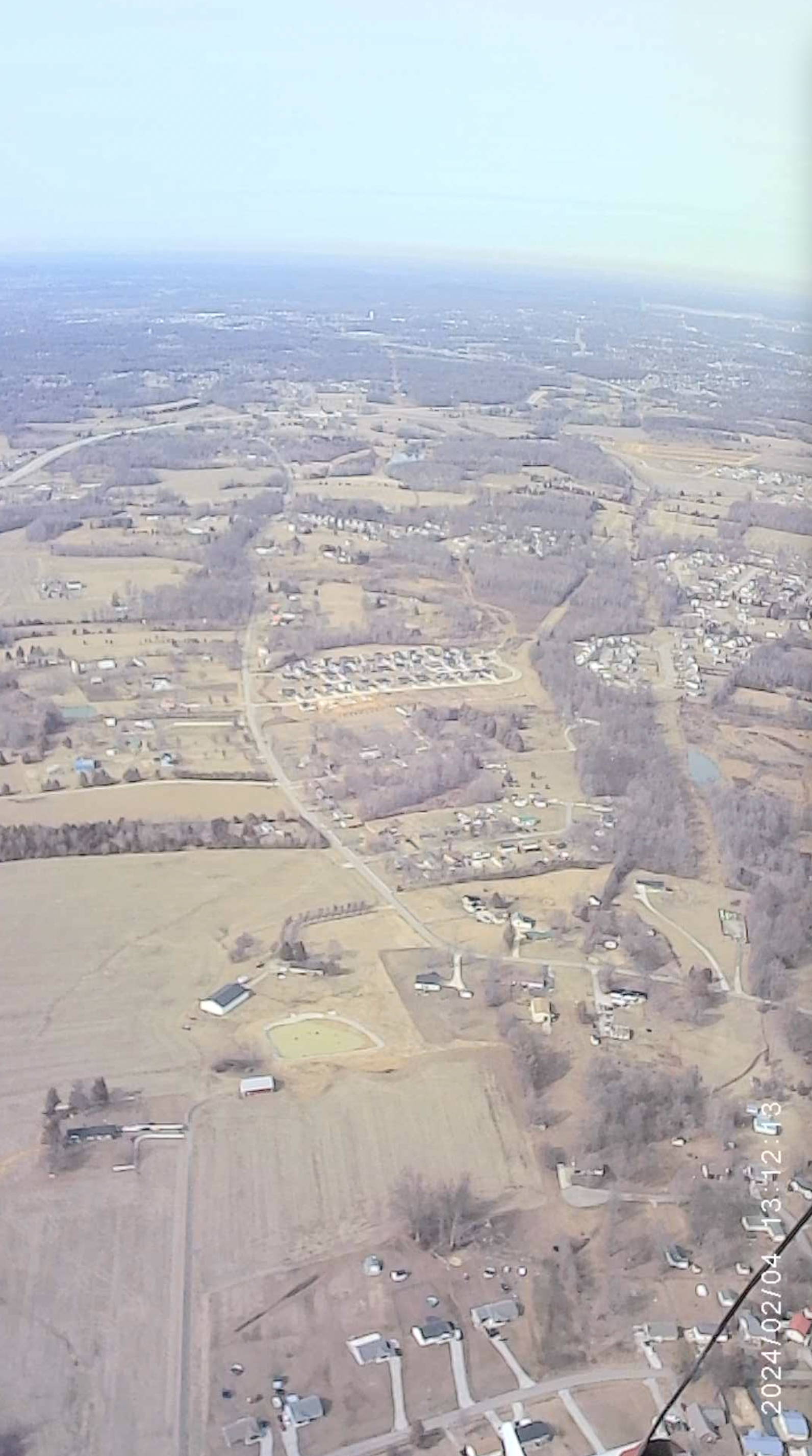 View from Harrier 1 on its first flight