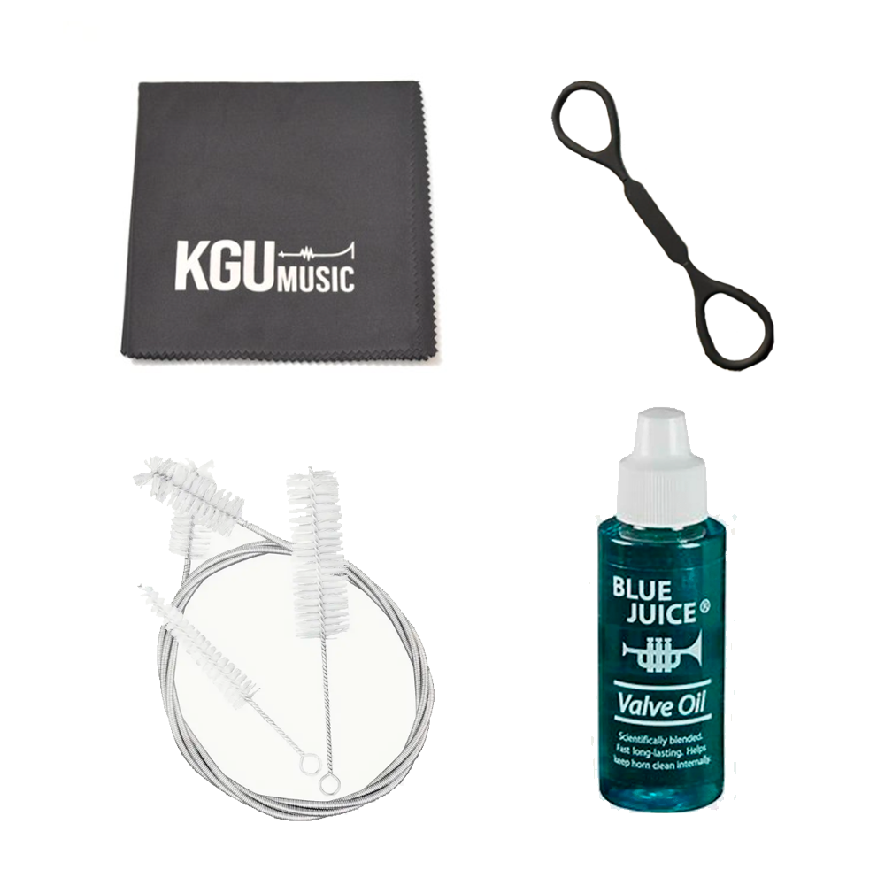 Kit 1: Tela de microfibra KGU, aceite para pistones Blue Juice, cepillos de limpieza y liga para tercer pistón