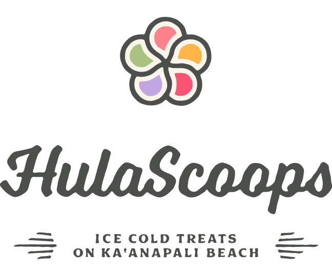 Flower Logo for HulaScoops Shave Ice, Dole Whip, and Ice Cream in Kaanapali, Maui