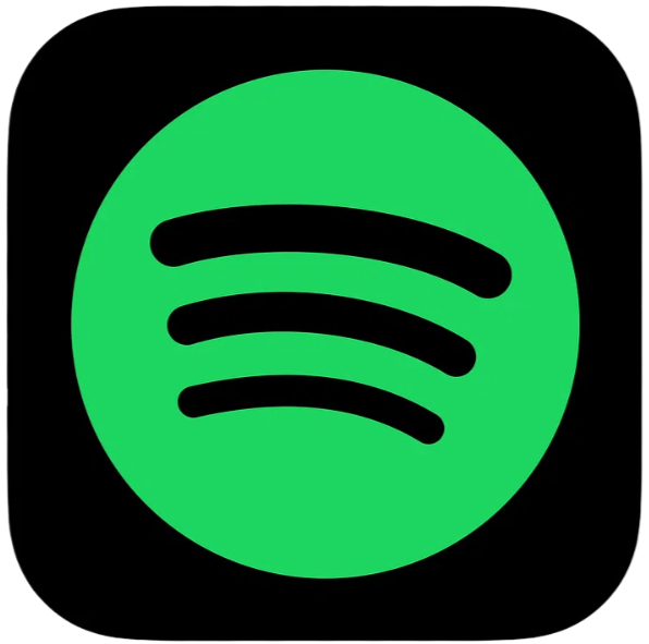 Spotify app icon with green circle and black sound waves on black background. It is the link to the Eternal Podcast with evangelist Jeremiah Dziabiak on Spotify Podcast. It is a podcast that does simple biblical teachings on the word of God.